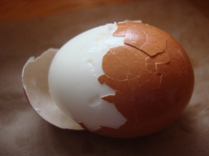 When the egg is too fresh, peeling becomes a challenge.