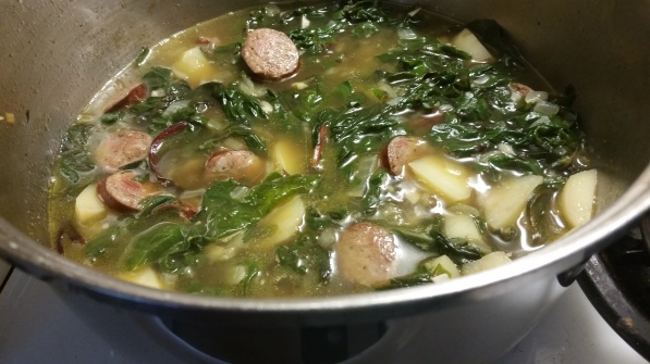 Caldo Verde (Portuguese Sausage and Greens Soup) | Hot, Cheap & Easy